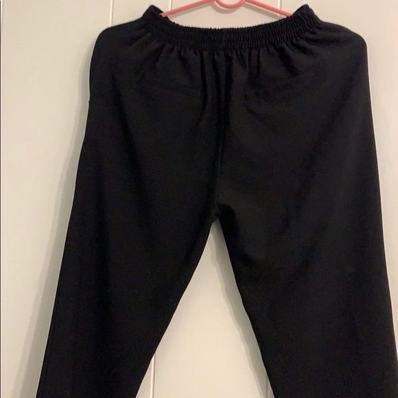 Monteau Los Angeles Drawstring Waist Semi Tapered Black Ankle Pants with Pockets - Picture 6 of 9